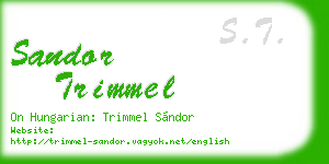 sandor trimmel business card